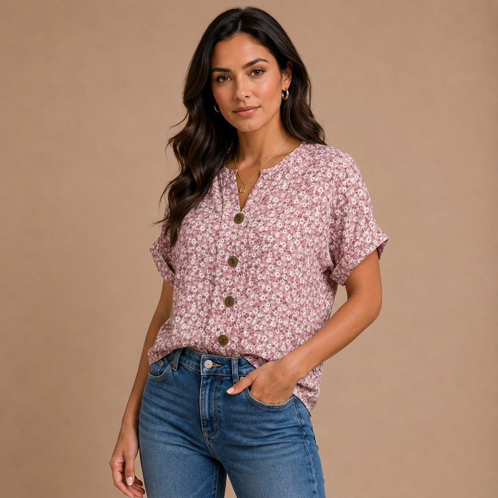 Verna | Elegant Blouse with Floral Print
