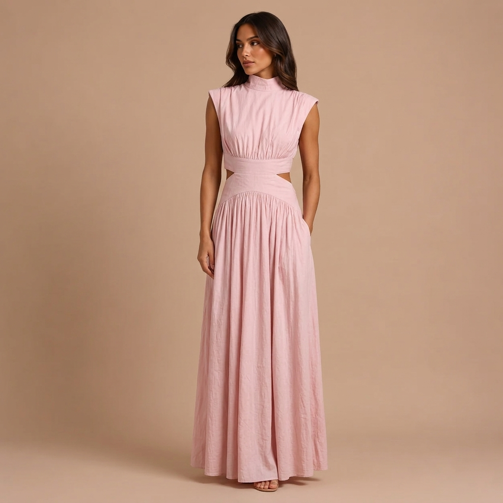 Maxi Sleeveless Dress with Open Details