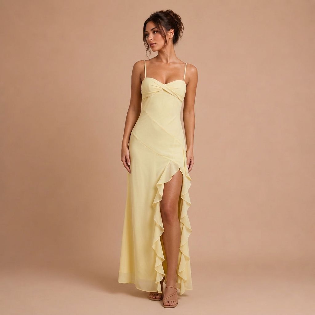 Maxi Dress with Side Lace Insert