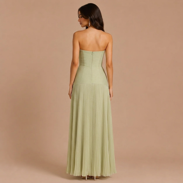 Maxi Green Sleeveless Dress for Weddings