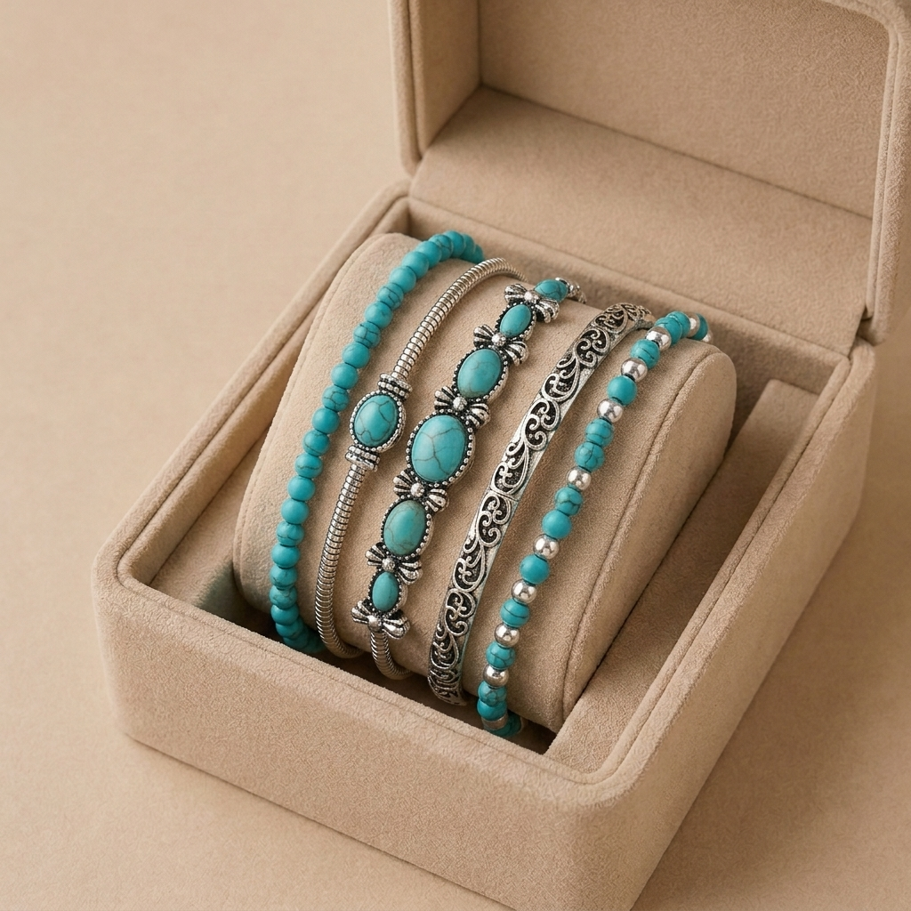 Melania - Bracelet with a Subtle Turquoise Hue