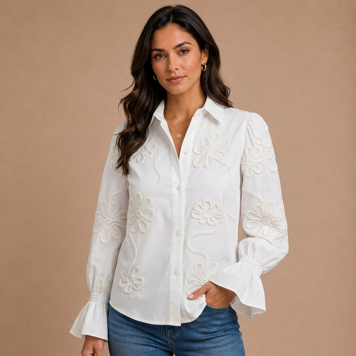 Ariane - Blouse with Floral Designs