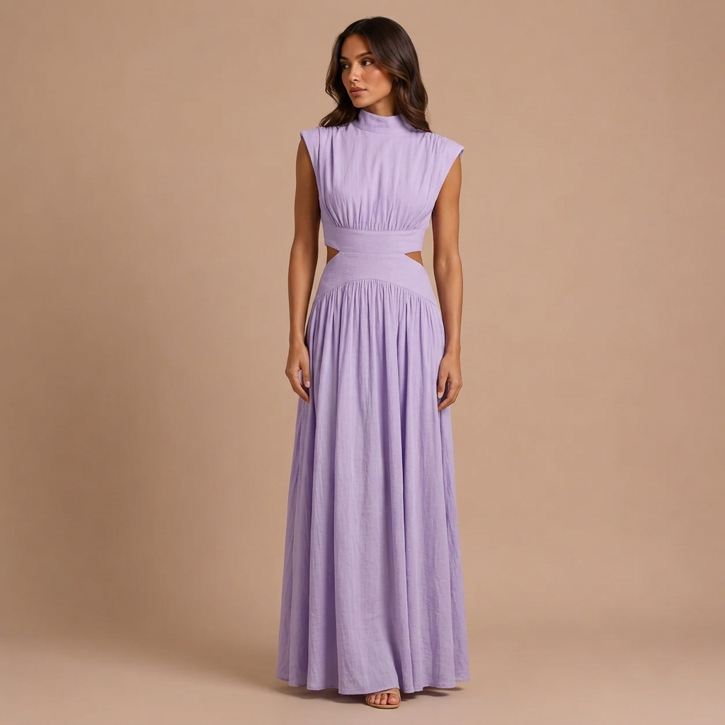 Maxi Sleeveless Dress with Open Details