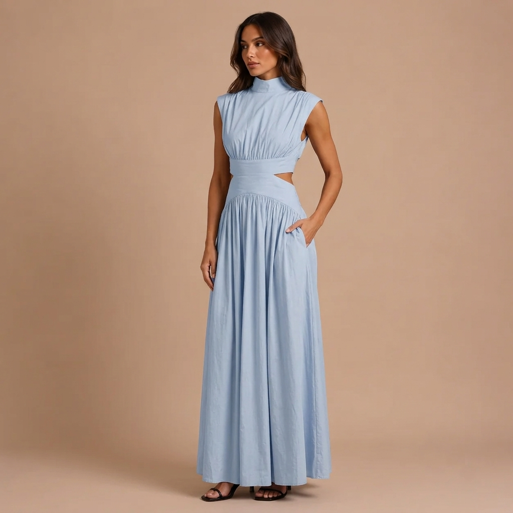 Maxi Sleeveless Dress with Open Details