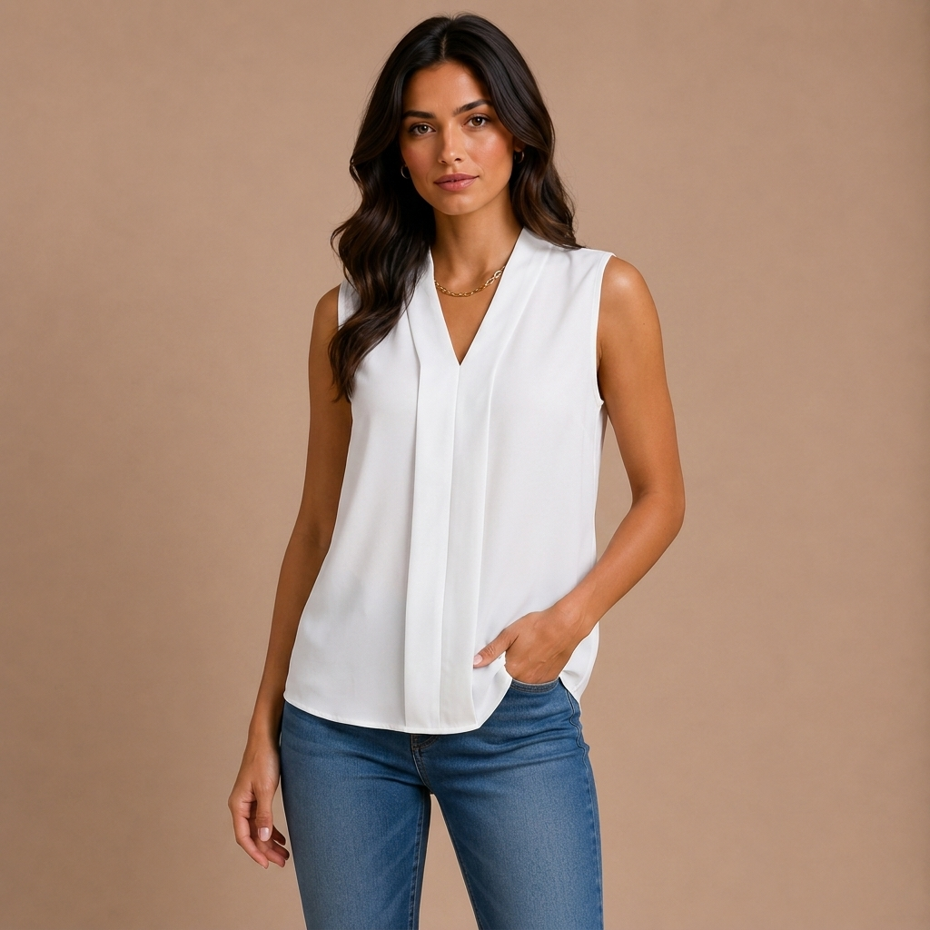 Aristocratic Sleeveless Blouse