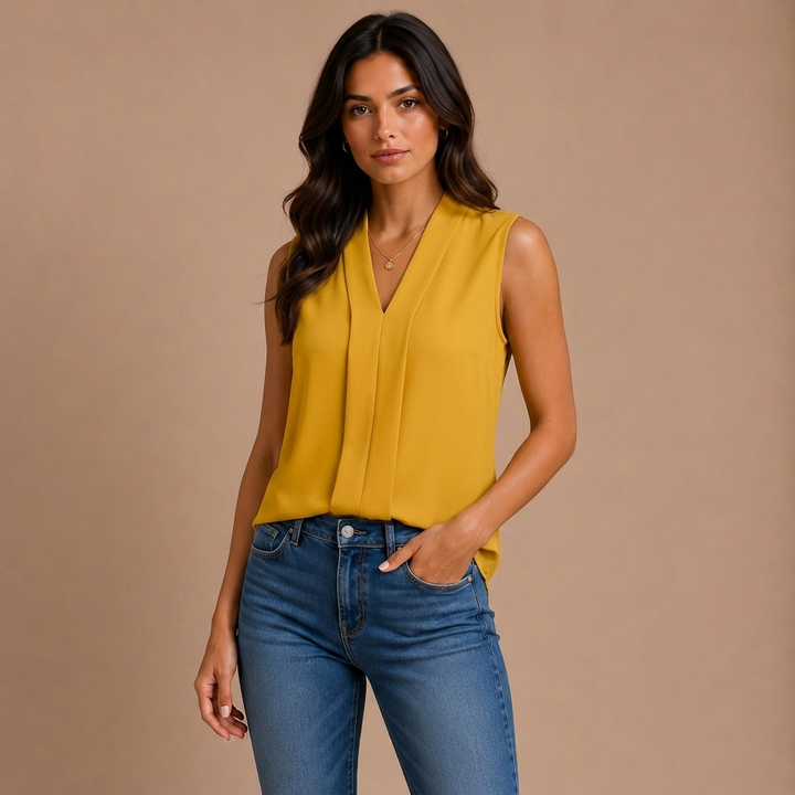 Aristocratic Sleeveless Blouse