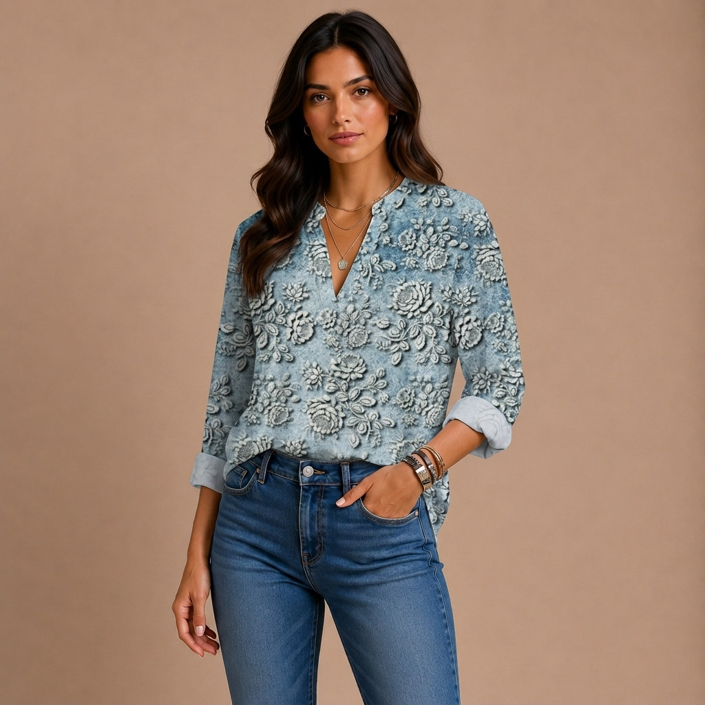 Blue Dusk Bloom Blouse
