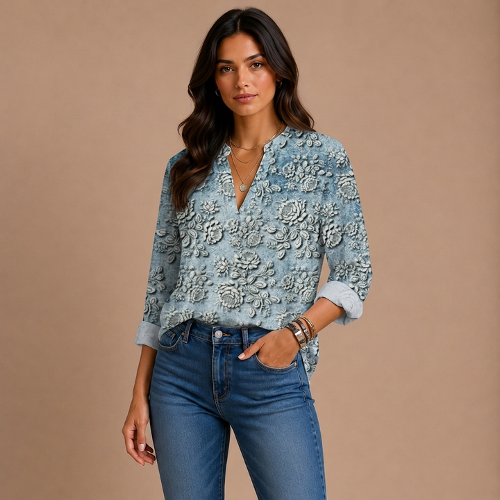 Blue Dusk Bloom Blouse