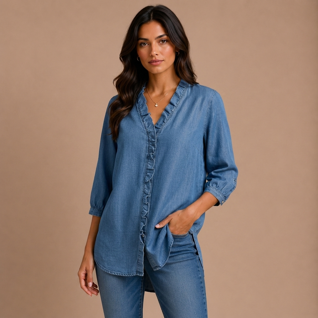 Elena - Elegant Blouse with Ruffles