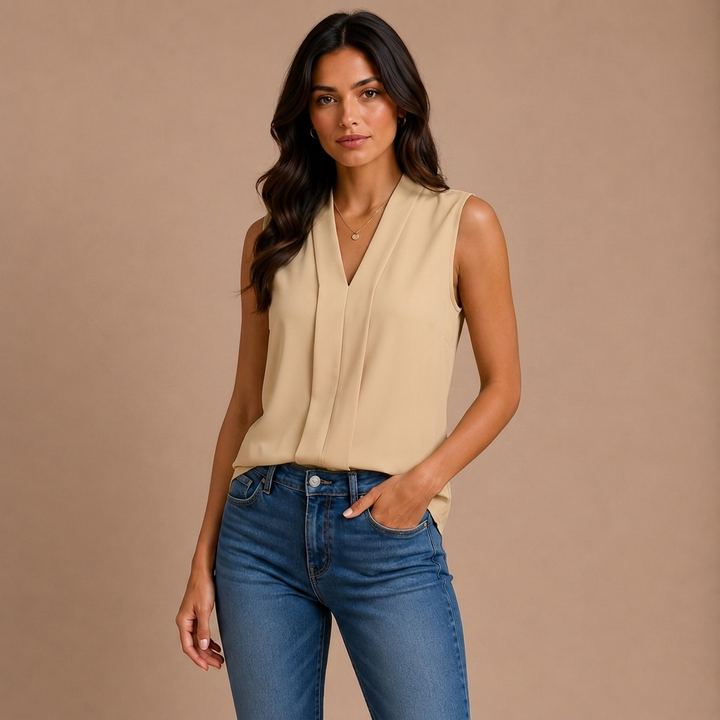 Aristocratic Sleeveless Blouse