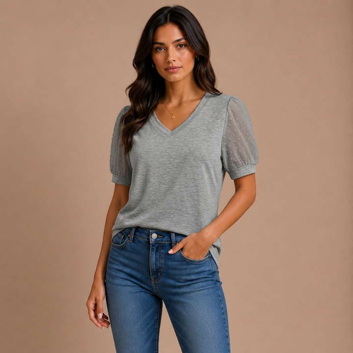 Lara | Elegant top with V neckline