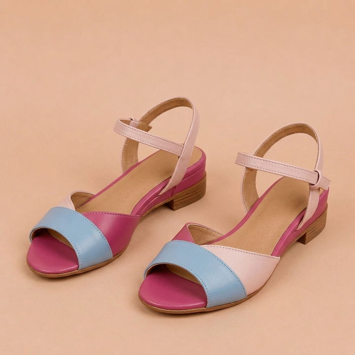 Colora - Sandals with Ankle Strap in Colourful Design
