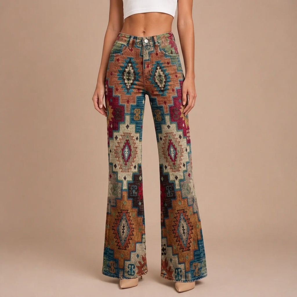 LÉA | Retro Chevron Trousers Elegant and Modern