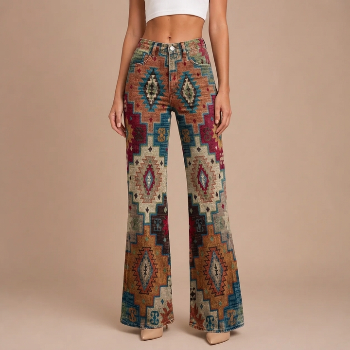 LÉA | Retro Chevron Trousers Elegant and Modern