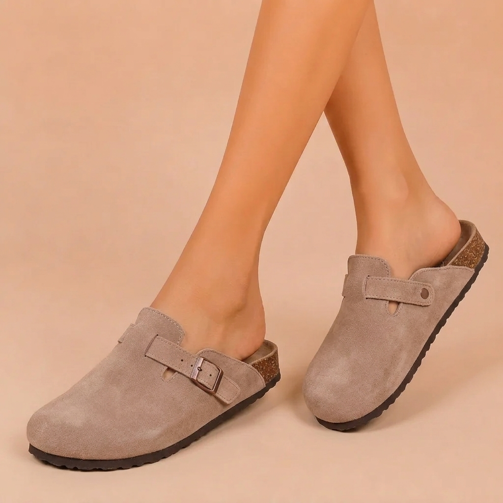 Loukia - anatomical sandals made of suede leather