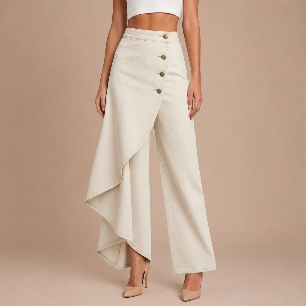 Martina | High-Waisted Jeans with Wide Legs, Relaxed Fit in Elegant Design
