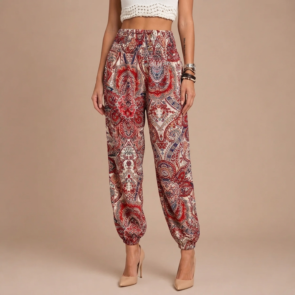 Trousers with Folkloric Design