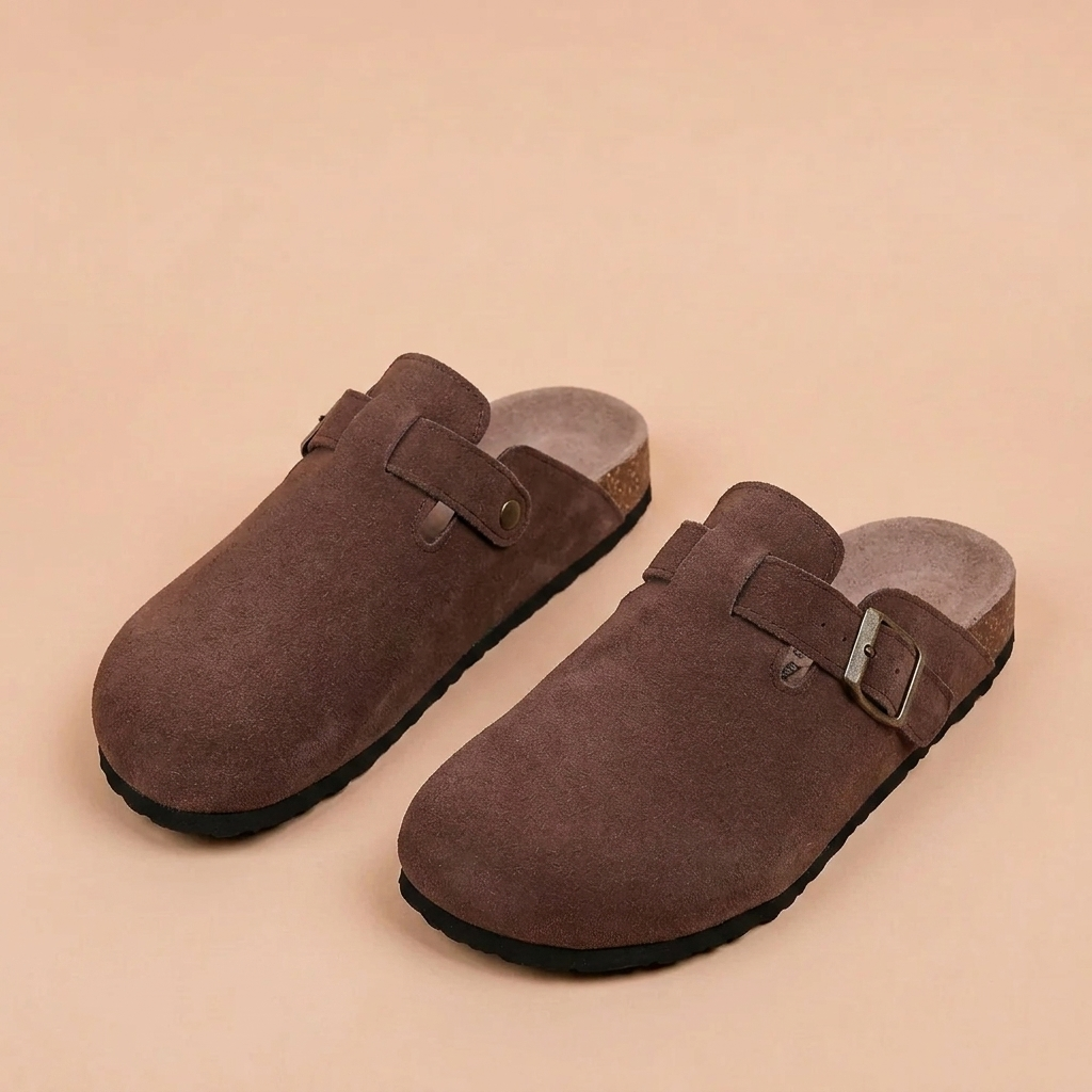 Loukia - anatomical sandals made of suede leather
