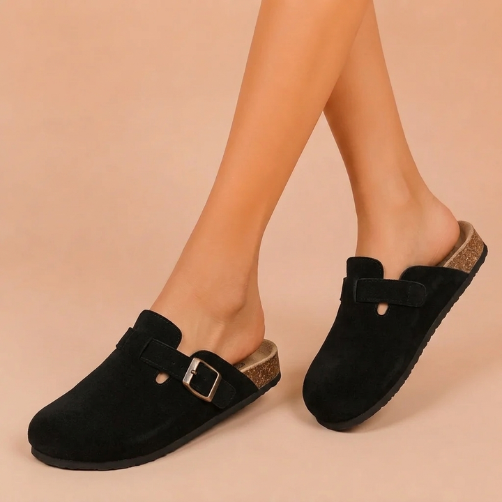 Loukia - anatomical sandals made of suede leather