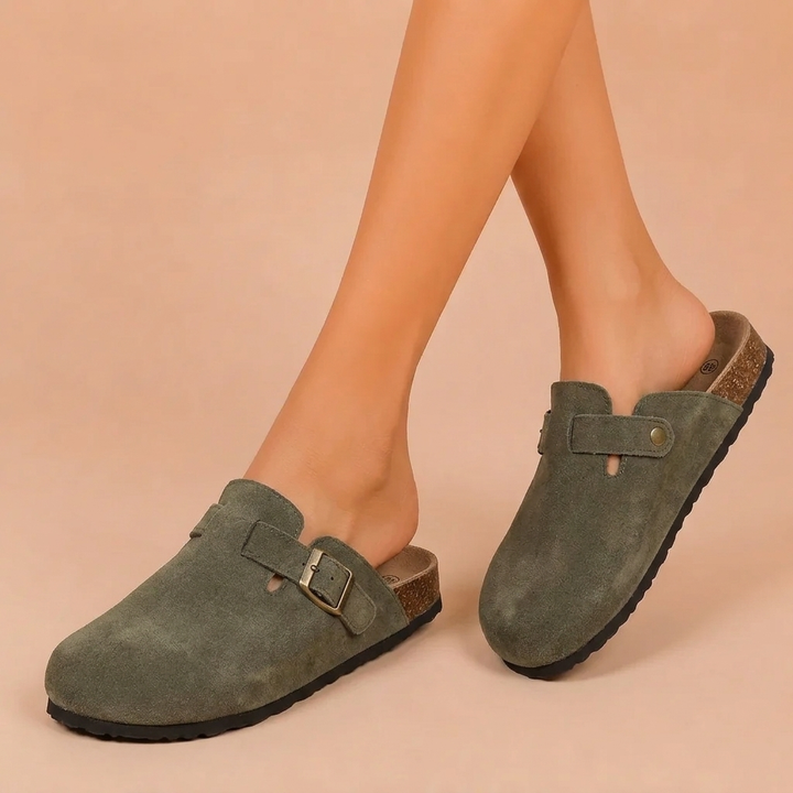 Loukia - anatomical sandals made of suede leather