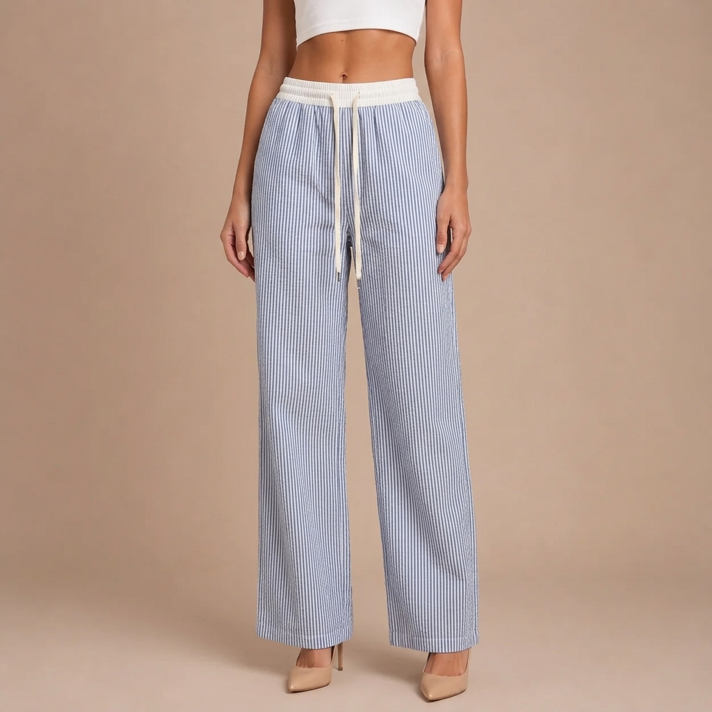 Striped Wide Trousers