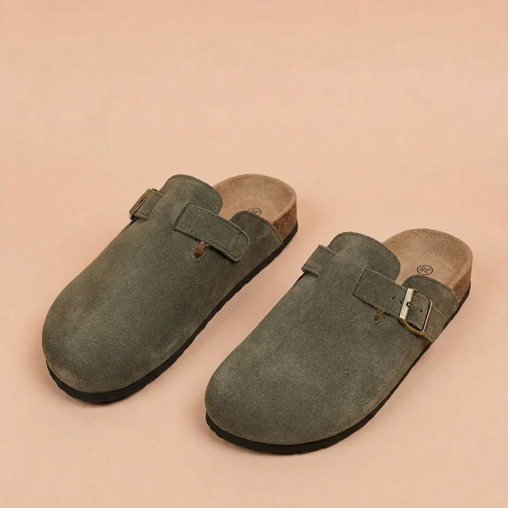 Loukia - anatomical sandals made of suede leather