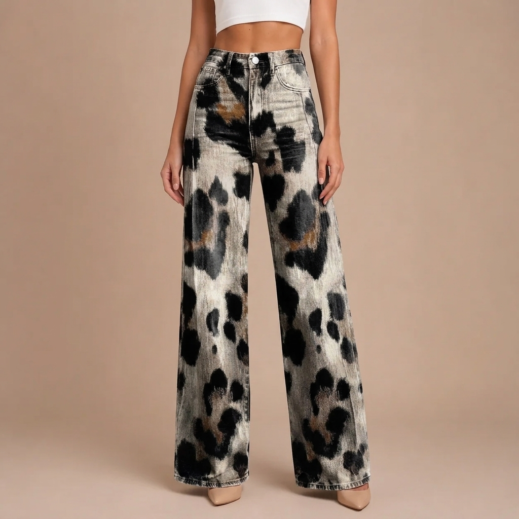Cheetah | Boho Vintage Trousers with Chic Print