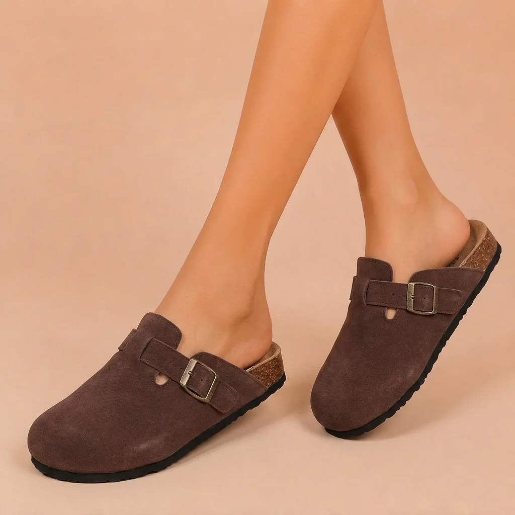 Loukia - anatomical sandals made of suede leather
