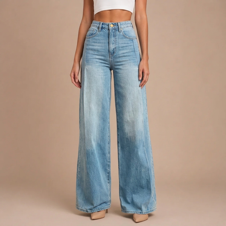 Wide Leg Trousers with Flare Design
