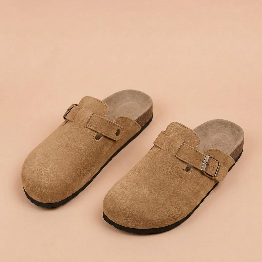 Loukia - anatomical sandals made of suede leather