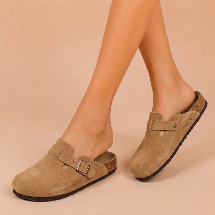 Loukia - anatomical sandals made of suede leather