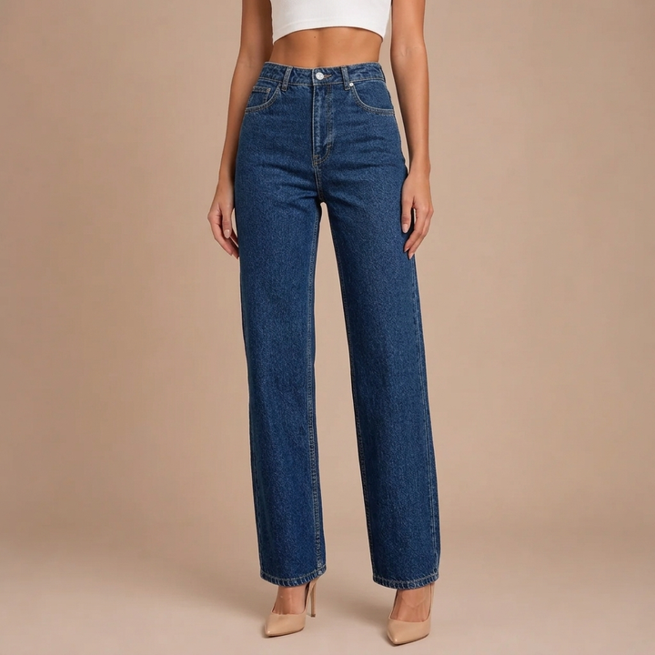 High-Waisted Jeans with a Comfortable Wide Fit