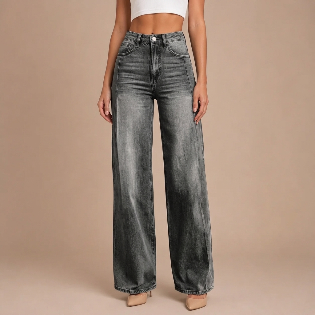 Wide Leg Trousers with Flare Design
