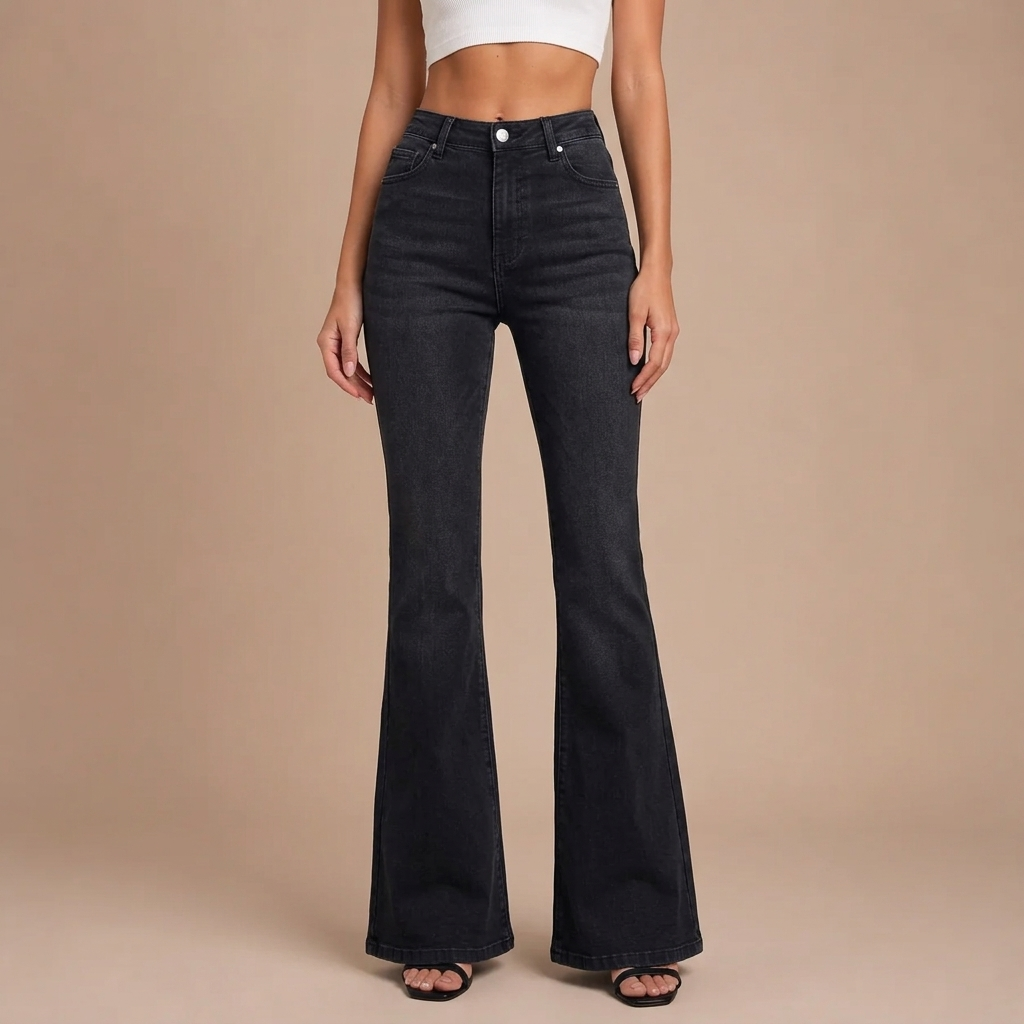 High-Waisted Bootcut Jeans