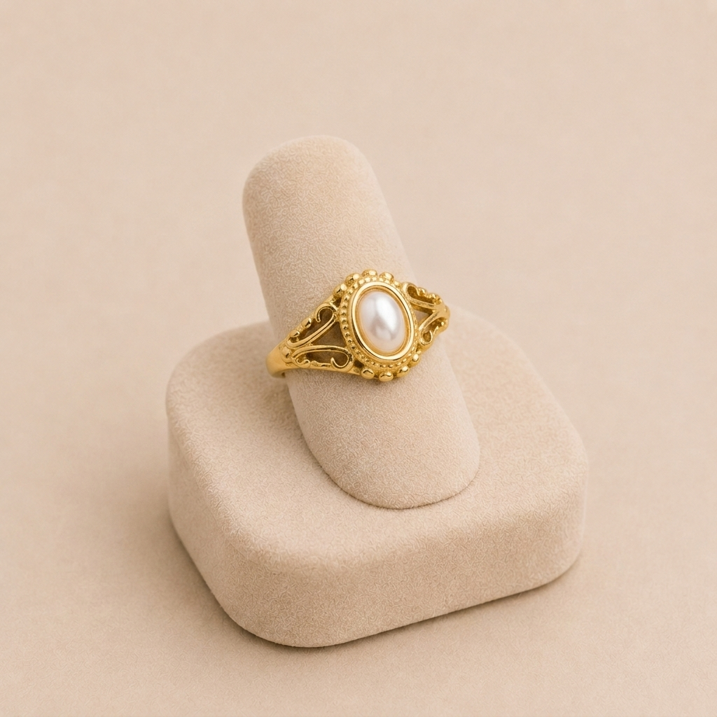 Nora – Gold ring with a curved line