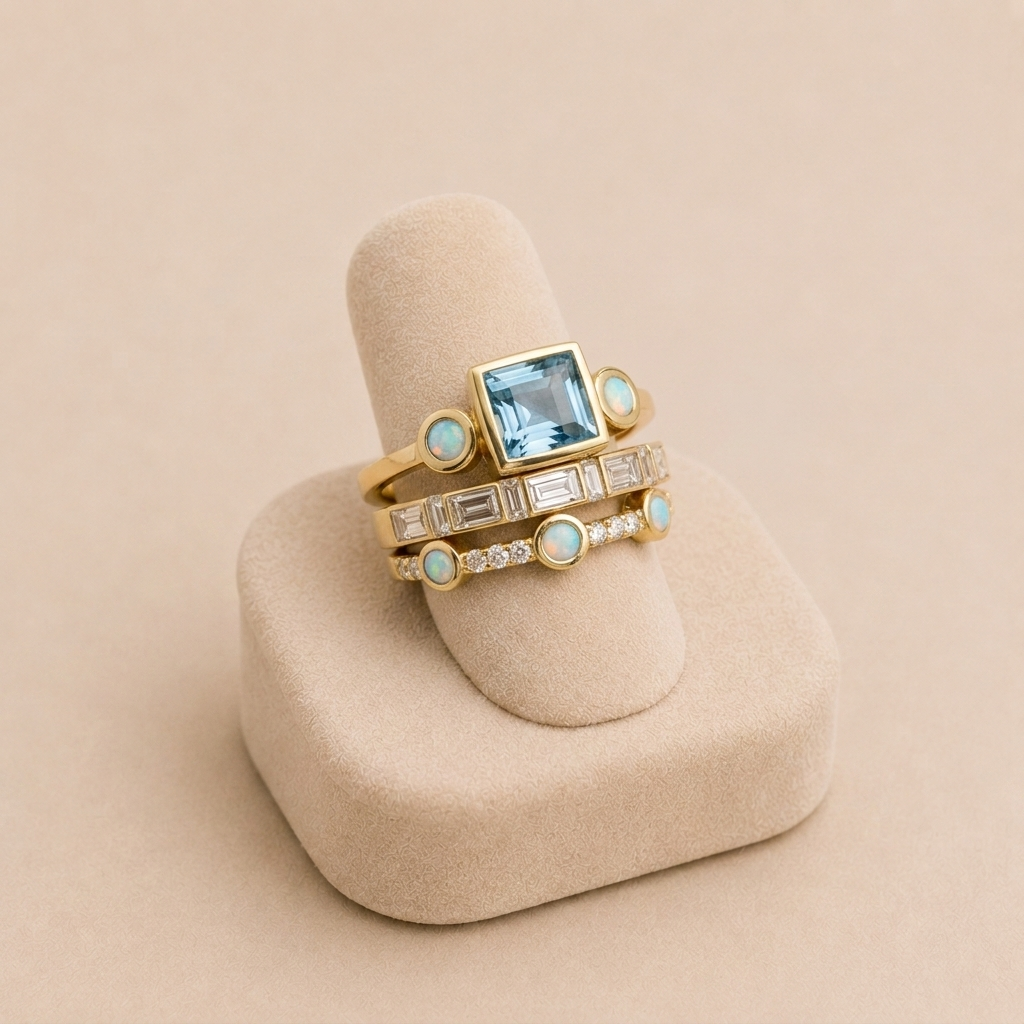 Josephine - Vintage Blue Crystal Ring