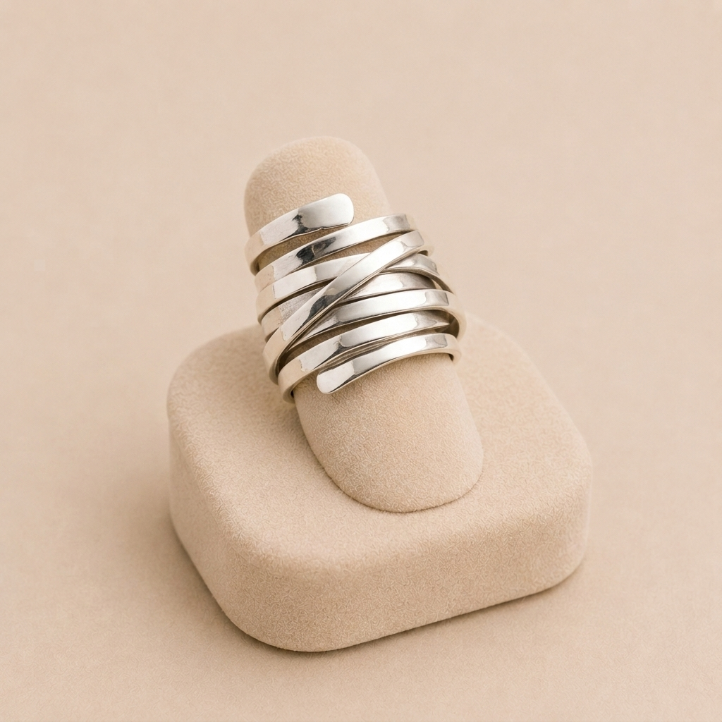 Irini - Retro Thick Gold-Plated Silver Ring