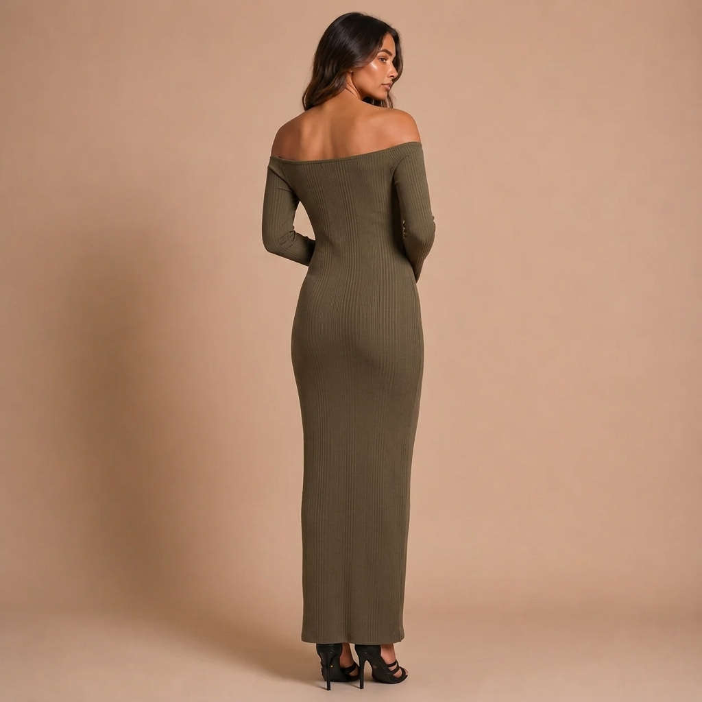 Maxi Dress with Open Shoulders