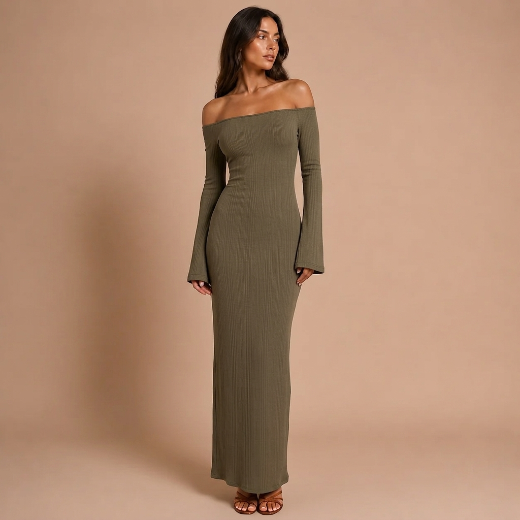 Maxi Dress with Open Shoulders