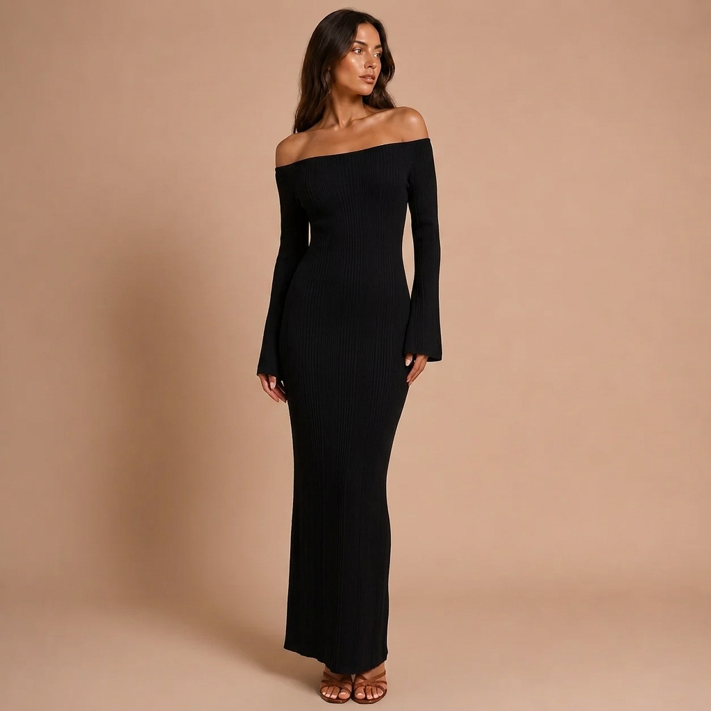 Maxi Dress with Open Shoulders