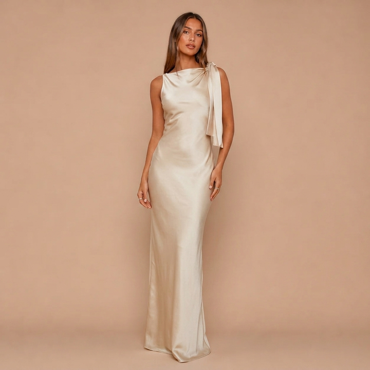 Maxi Dress with Shoulder Tie Design