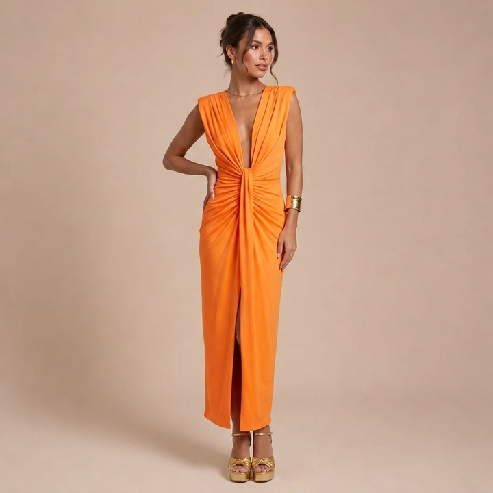 Eleni - Dress with Low Neckline