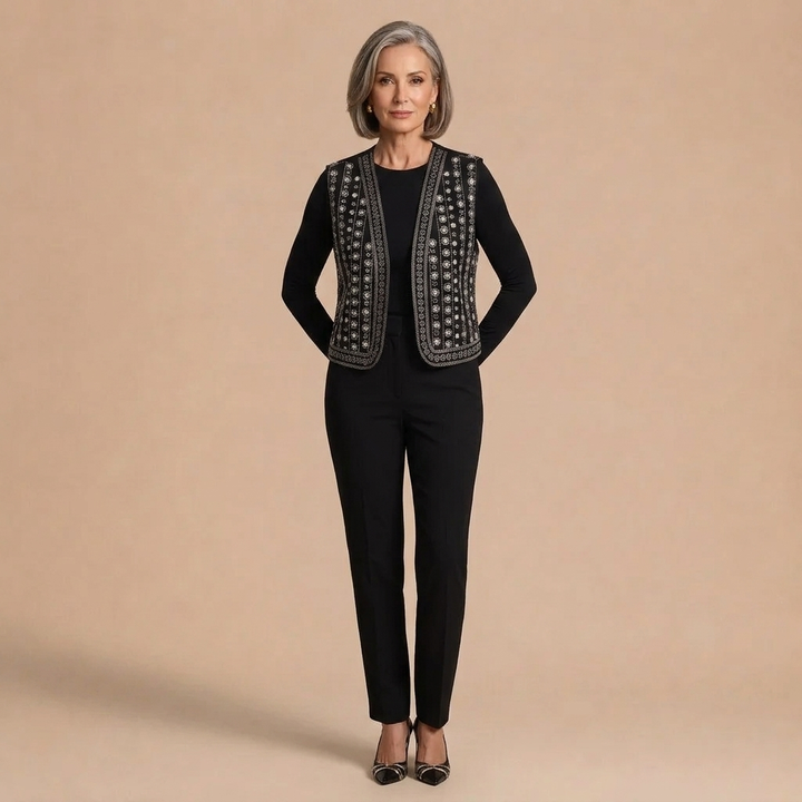 Jane Mirror Embroidered Boho Vest