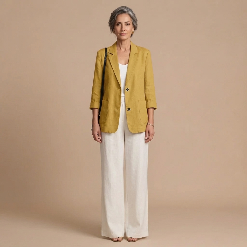 Faye Notch-Lapel Two-Button Blazer