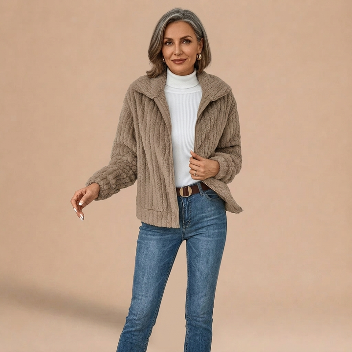 Tessa Zip-Up Fluffy Fleece Jacket