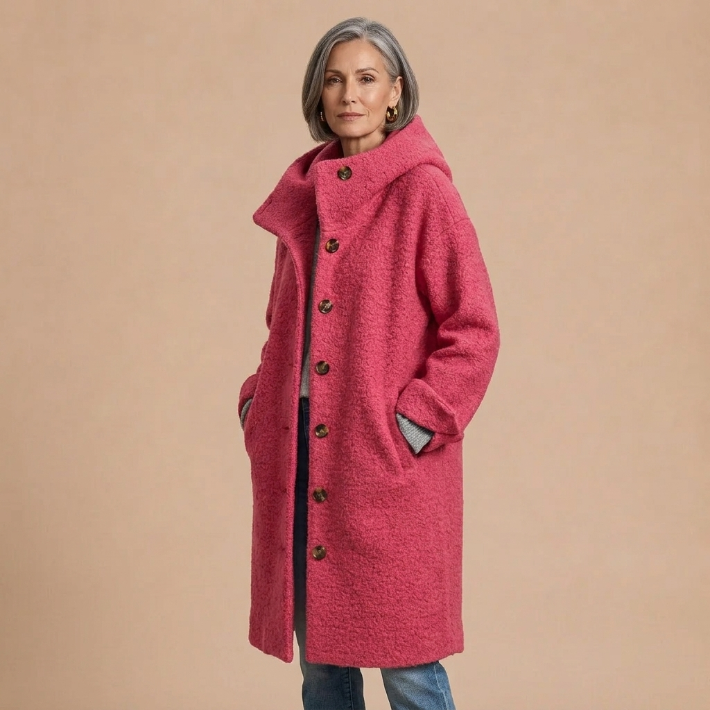 Freya Hooded Long Teddy Coat
