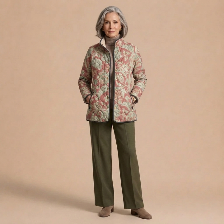 Zara Floral Print Quilted Jacket