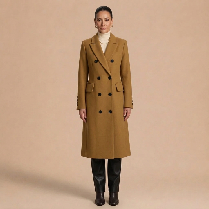 Hazel Double-Breasted Long Coat
