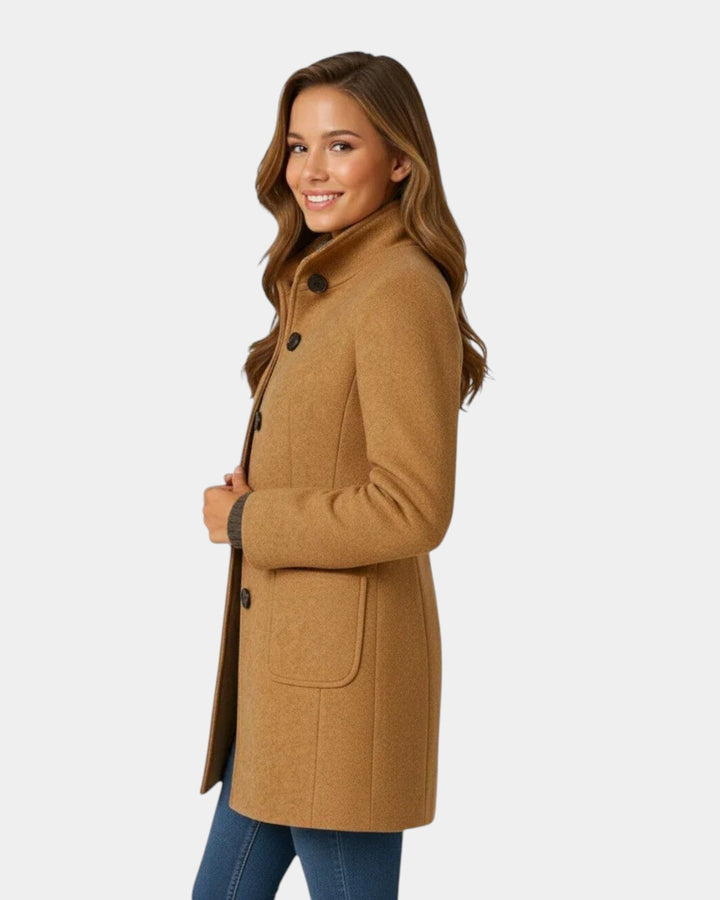 Chic Tailored Coat with Stand-Up Collar