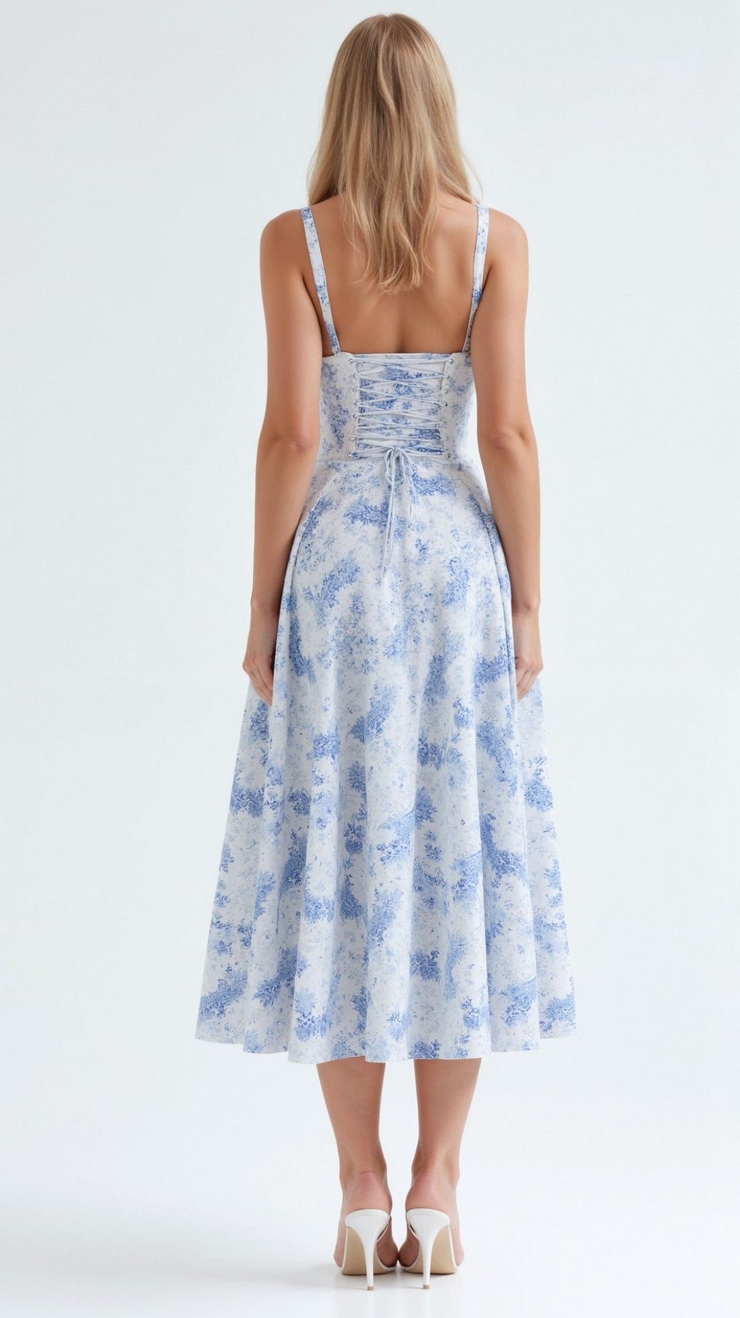 Floral Midi Dress with Belt